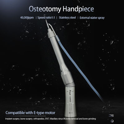 Manipolo dritto angolato chirurgico dentale Manipolo per osteotomia da 20 gradi 1: 1 Direct Drive per frese chirurgiche
