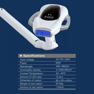 Pratica macchina per sbiancamento dentale da 60 W per lunghezza d'onda dei denti 400-460 NM