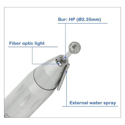 Ogiva diritta durevole Handpiece, fibra ottica dentaria di acciaio inossidabile Handpiece