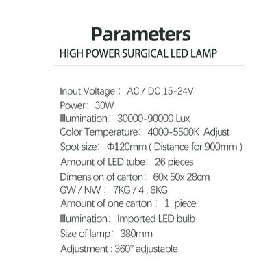 Luce dentaria della sedia del LED con adeguamento di temperatura del colore