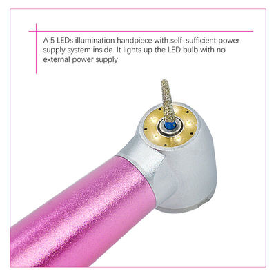 Spruzzo d'acqua 5 Handpiece ad alta velocità dentario con un cuscinetto ceramico leggero di cinque LED