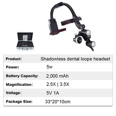 Lenti di ingrandimento binoculari principali dentarie regolabili 2.5x 3.5x del faro della fascia