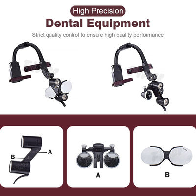 Lenti di ingrandimento binoculari principali dentarie regolabili 2.5x 3.5x del faro della fascia