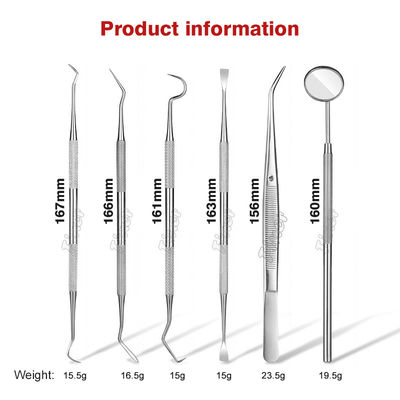 Strumenti dentali Specchio della bocca Kit di igiene dentale per la pulizia dei denti