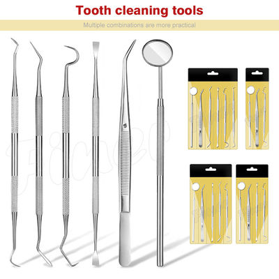 6pcs Strumenti odontoiatrici ortodontici Pulizia dentale Cura orale Kit di attrezzi dentali