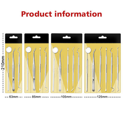 6pcs Strumenti odontoiatrici ortodontici Pulizia dentale Cura orale Kit di attrezzi dentali