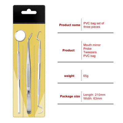 3pcs in acciaio inossidabile Strumenti odontoiatrici ortodontici Specchiere orale Strumenti odontoiatrici