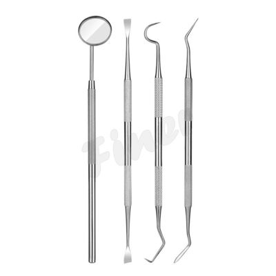 Strumenti per la pulizia orale dei denti in acciaio inossidabile con specchio della bocca