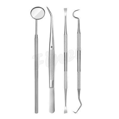 Strumenti per la pulizia orale dei denti in acciaio inossidabile con specchio della bocca