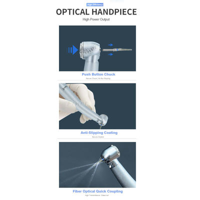 Acqua Spray Fibra ottica Dental Handpiece Turbina d'aria con Quadruple velocità elevata