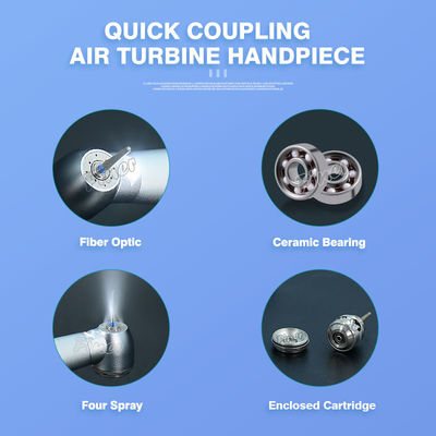 Dental Fiber Optic High Speed Handpiece Con Accoppiamento Rapido Dental Triple Spray Air Turbine
