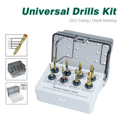 Kit per la trivellazione dentale 8 pezzi Impianto chirurgo trivellazione oro Impianto strumenti