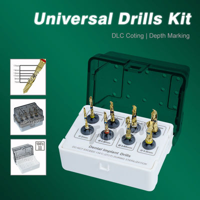 Kit per la trivellazione dentale 8 pezzi Impianto chirurgo trivellazione oro Impianto strumenti
