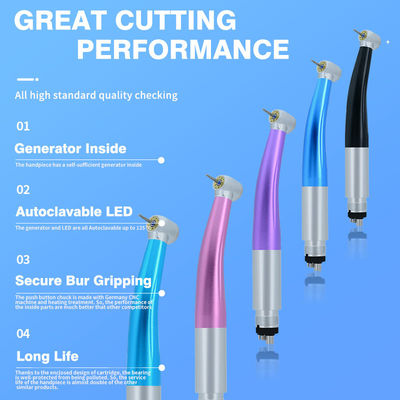 Turbina dental in fibra ottica a alta velocità con 5 luci a LED