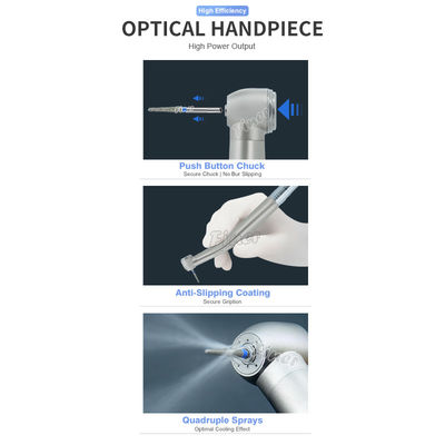 Manipolo dentale Pulsante Manipolo dentale ad alta velocità Manipolo non in fibra ottica dentale